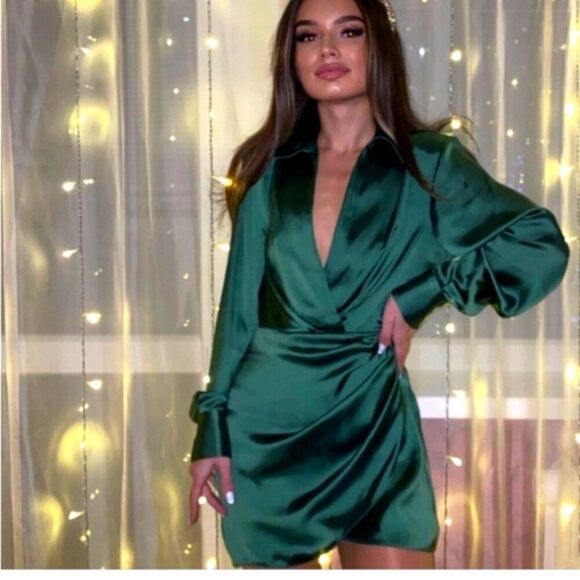 Zara Dresses & Skirts - ZARA Heavy Satin Effect Dress NWOT size xs